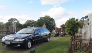 Funeral at cemetery